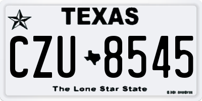 TX license plate CZU8545