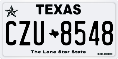 TX license plate CZU8548