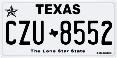 TX license plate CZU8552