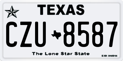 TX license plate CZU8587