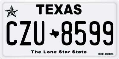 TX license plate CZU8599