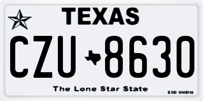TX license plate CZU8630