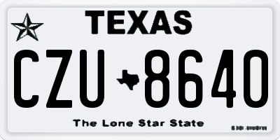 TX license plate CZU8640