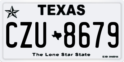 TX license plate CZU8679