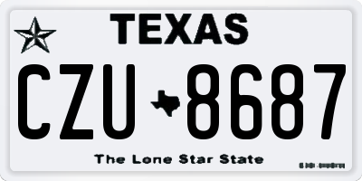 TX license plate CZU8687