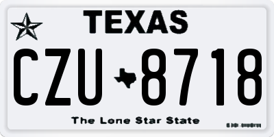 TX license plate CZU8718