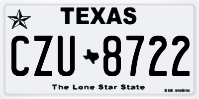 TX license plate CZU8722