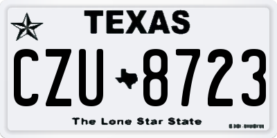 TX license plate CZU8723