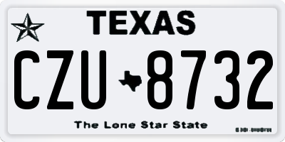 TX license plate CZU8732