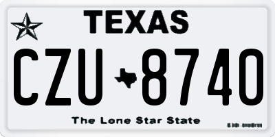 TX license plate CZU8740