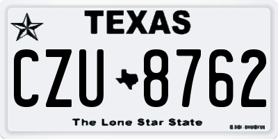 TX license plate CZU8762