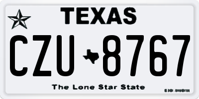 TX license plate CZU8767
