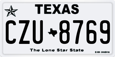 TX license plate CZU8769