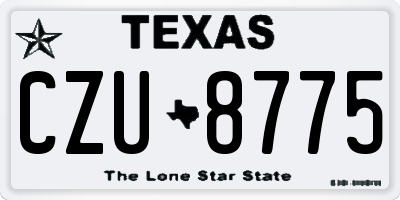 TX license plate CZU8775