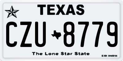 TX license plate CZU8779