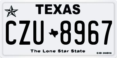 TX license plate CZU8967