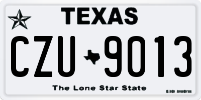 TX license plate CZU9013
