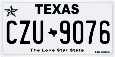 TX license plate CZU9076