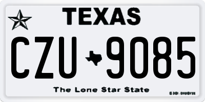 TX license plate CZU9085