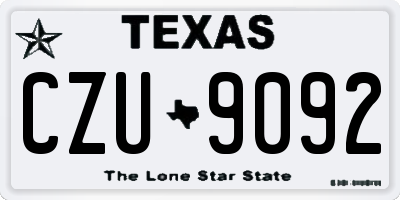 TX license plate CZU9092