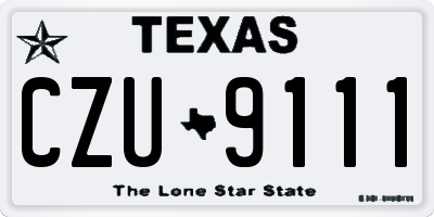TX license plate CZU9111