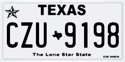 TX license plate CZU9198