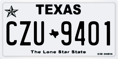 TX license plate CZU9401