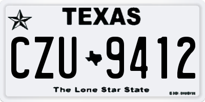 TX license plate CZU9412