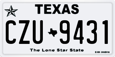 TX license plate CZU9431