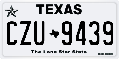 TX license plate CZU9439