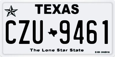 TX license plate CZU9461