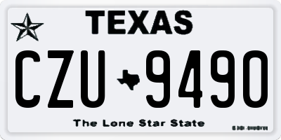 TX license plate CZU9490