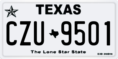 TX license plate CZU9501