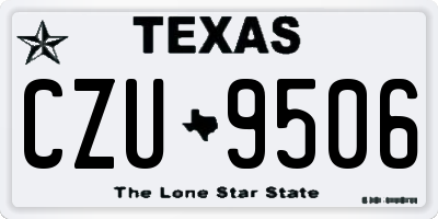 TX license plate CZU9506