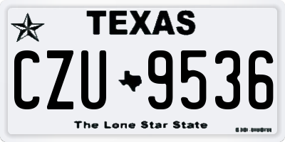 TX license plate CZU9536