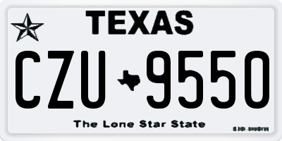 TX license plate CZU9550