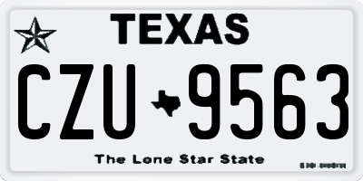 TX license plate CZU9563