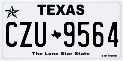 TX license plate CZU9564