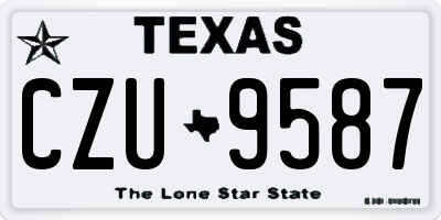 TX license plate CZU9587