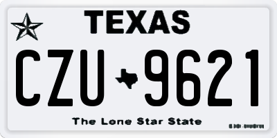 TX license plate CZU9621