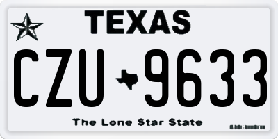 TX license plate CZU9633