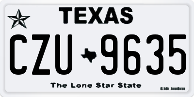 TX license plate CZU9635