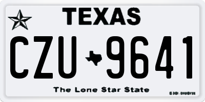 TX license plate CZU9641