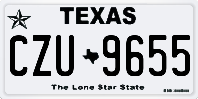 TX license plate CZU9655