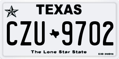 TX license plate CZU9702