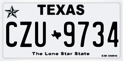 TX license plate CZU9734
