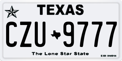 TX license plate CZU9777