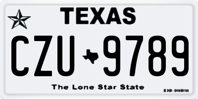 TX license plate CZU9789