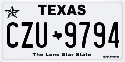 TX license plate CZU9794