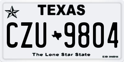 TX license plate CZU9804